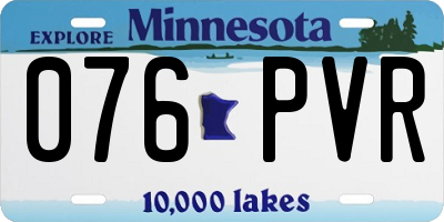 MN license plate 076PVR