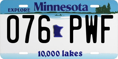 MN license plate 076PWF