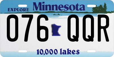 MN license plate 076QQR