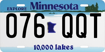 MN license plate 076QQT