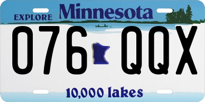 MN license plate 076QQX