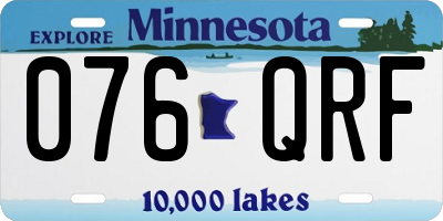 MN license plate 076QRF