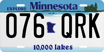 MN license plate 076QRK