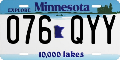 MN license plate 076QYY