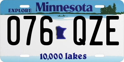 MN license plate 076QZE