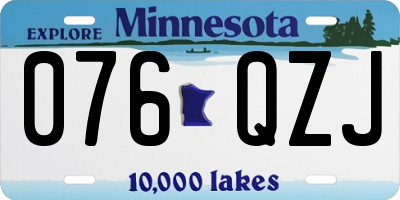 MN license plate 076QZJ