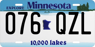 MN license plate 076QZL