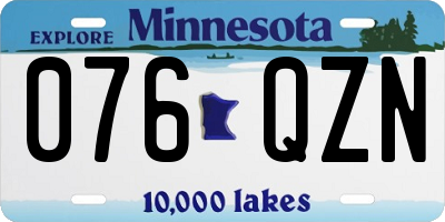 MN license plate 076QZN
