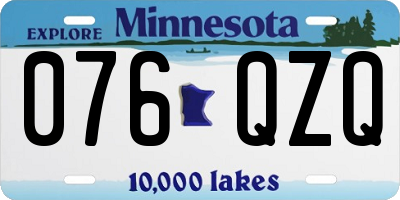MN license plate 076QZQ