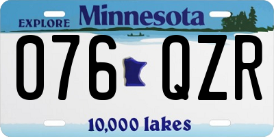 MN license plate 076QZR