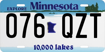 MN license plate 076QZT