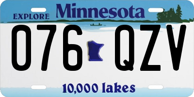 MN license plate 076QZV