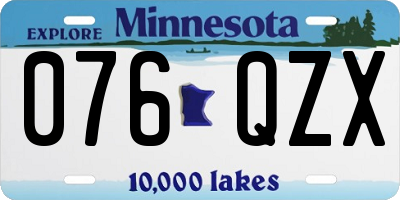 MN license plate 076QZX