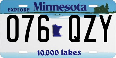 MN license plate 076QZY
