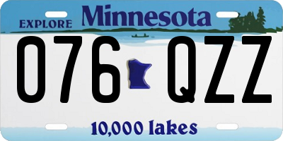 MN license plate 076QZZ