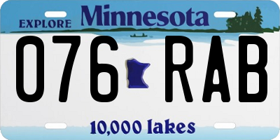 MN license plate 076RAB