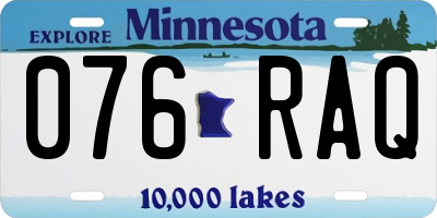 MN license plate 076RAQ