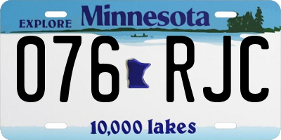 MN license plate 076RJC