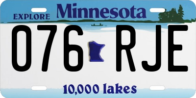 MN license plate 076RJE