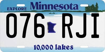 MN license plate 076RJI