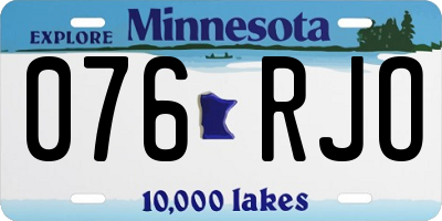 MN license plate 076RJO