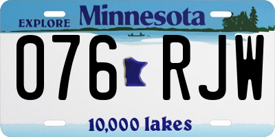 MN license plate 076RJW
