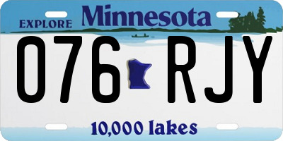 MN license plate 076RJY