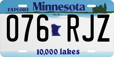 MN license plate 076RJZ