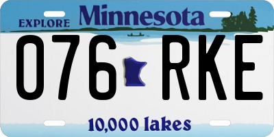 MN license plate 076RKE