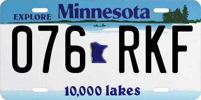 MN license plate 076RKF