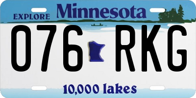MN license plate 076RKG
