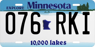 MN license plate 076RKI