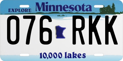 MN license plate 076RKK