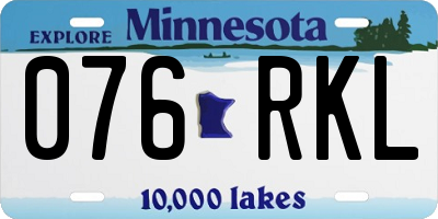 MN license plate 076RKL
