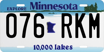 MN license plate 076RKM