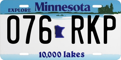 MN license plate 076RKP