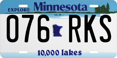 MN license plate 076RKS
