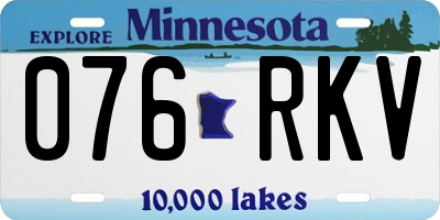 MN license plate 076RKV