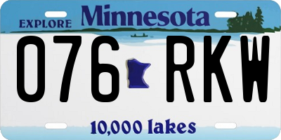 MN license plate 076RKW