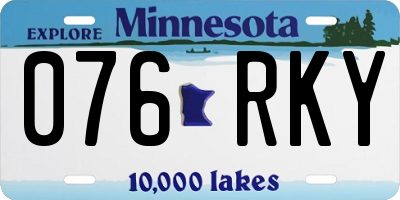 MN license plate 076RKY