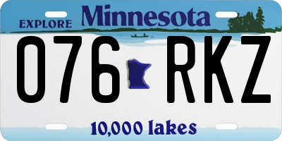 MN license plate 076RKZ