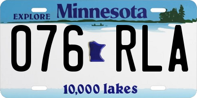 MN license plate 076RLA
