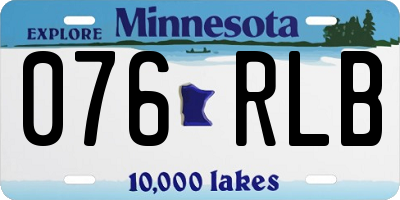 MN license plate 076RLB