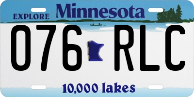 MN license plate 076RLC