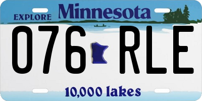 MN license plate 076RLE
