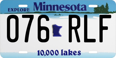 MN license plate 076RLF