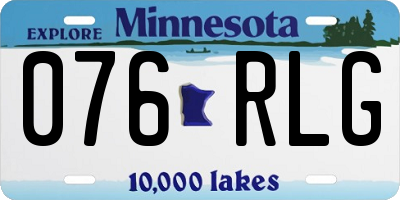 MN license plate 076RLG