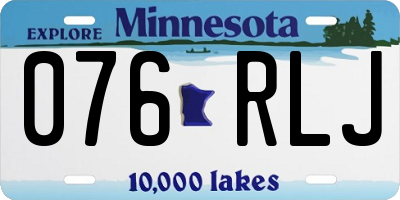 MN license plate 076RLJ