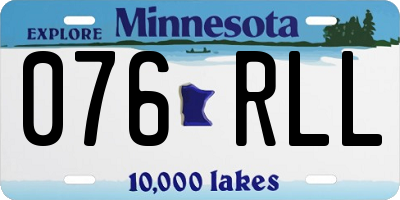 MN license plate 076RLL