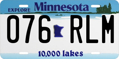 MN license plate 076RLM